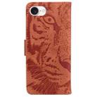 For iPhone SE 2024 Tiger Embossing Pattern Leather Phone Case(Brown) - 3