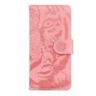 For iPhone SE 2024 Tiger Embossing Pattern Leather Phone Case(Pink) - 2