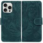 For iPhone 16 Pro Tiger Embossing Pattern Leather Phone Case(Green) - 1