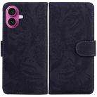 For iPhone 17 Tiger Embossing Pattern Leather Phone Case(Black) - 1