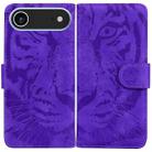 For iPhone 17 Air Tiger Embossing Pattern Leather Phone Case(Purple) - 1
