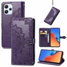 For Xiaomi Redmi 12 Mandala Flower Embossed Leather Phone Case(Purple) - 1