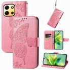 For Infinix Note 30i  Butterfly Love Flower Embossed Flip Leather Phone Case(Pink) - 1