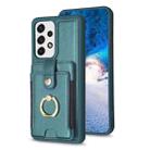 For Samsung Galaxy A52 5G / 4G BF27 Metal Ring Card Bag Holder Phone Case(Green) - 1