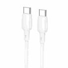Borofone BX93 60W USB-C/Type-C to USB-C/Type-C Fast Charging Data Cable, Length: 1m(White) - 1