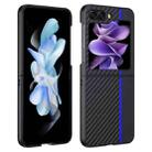 For Samsung Galaxy Z Flip5 Ultra-thin Carbon Fiber Texture Printing Phone Case(Black Blue) - 1