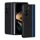 For Samsung Galaxy Z Fold5 Ultra-thin Carbon Fiber Texture Printing Phone Case(Black Blue) - 1