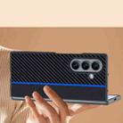 For Samsung Galaxy Z Fold7 Ultra-thin Carbon Fiber Texture Printing Phone Case(Black Blue) - 2