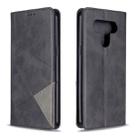 For LG K51 Rhombus Texture Horizontal Flip Magnetic Leather Case with Holder & Card Slots & Wallet(Black) - 1