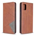 For Samsung Galaxy A31 Rhombus Texture Horizontal Flip Magnetic Leather Case with Holder & Card Slots & Wallet(Brown) - 1