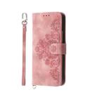 For Samsung Galaxy S20 Ultra Skin-feel Flowers Embossed Wallet Leather Phone Case(Pink) - 2