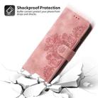For Samsung Galaxy S20 Ultra Skin-feel Flowers Embossed Wallet Leather Phone Case(Pink) - 4