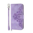 For vivo Y29s 5G / Y04 4G Skin Feel Flowers Embossed Wallet Leather Phone Case(Purple) - 2