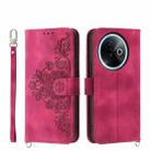 For vivo Y39 5G Skin Feel Flowers Embossed Wallet Leather Phone Case(Wine Red) - 1