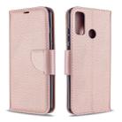 For Huawei P Smart (2020) Litchi Texture Pure Color Horizontal Flip PU Leather Case with Holder & Card Slots & Wallet & Lanyard(Rose Gold) - 1