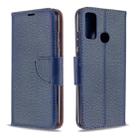 For Huawei P Smart (2020) Litchi Texture Pure Color Horizontal Flip PU Leather Case with Holder & Card Slots & Wallet & Lanyard(Dark Blue) - 1