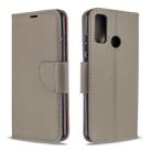 For Huawei P Smart (2020) Litchi Texture Pure Color Horizontal Flip PU Leather Case with Holder & Card Slots & Wallet & Lanyard(Grey) - 1