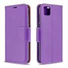 For Huawei Y5P / Honor 9S Litchi Texture Pure Color Horizontal Flip PU Leather Case with Holder & Card Slots & Wallet & Lanyard(Purple) - 1