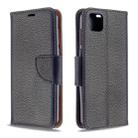 For Huawei Y5P / Honor 9S Litchi Texture Pure Color Horizontal Flip PU Leather Case with Holder & Card Slots & Wallet & Lanyard(Black) - 1