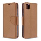 For Huawei Y5P / Honor 9S Litchi Texture Pure Color Horizontal Flip PU Leather Case with Holder & Card Slots & Wallet & Lanyard(Brown) - 1