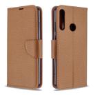 For Huawei Y6P Litchi Texture Pure Color Horizontal Flip PU Leather Case with Holder & Card Slots & Wallet & Lanyard(Brown) - 1