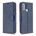 For Huawei Honor 9A Litchi Texture Pure Color Horizontal Flip PU Leather Case with Holder & Card Slots & Wallet & Lanyard(Dark Blue) - 1