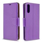 For Sony Xperia L4 Litchi Texture Pure Color Horizontal Flip PU Leather Case with Holder & Card Slots & Wallet & Lanyard(Purple) - 1