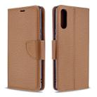 For Sony Xperia L4 Litchi Texture Pure Color Horizontal Flip PU Leather Case with Holder & Card Slots & Wallet & Lanyard(Brown) - 1