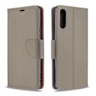 For Sony Xperia L4 Litchi Texture Pure Color Horizontal Flip PU Leather Case with Holder & Card Slots & Wallet & Lanyard(Grey) - 1