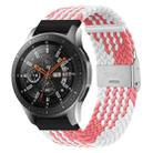 For Huawei Watch 4 / 4 Pro Nylon Braided Metal Buckle Watch Band(Z Pink White) - 1