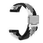 For Huawei Watch 4 / 4 Pro Nylon Braided Metal Buckle Watch Band(Z Black White) - 1