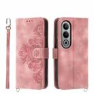 For OnePlus Ace 3V Skin-feel Flowers Embossed Wallet Leather Phone Case(Pink) - 1