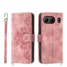 For OnePlus Nord 4 5G Skin-feel Flowers Embossed Wallet Leather Phone Case(Pink) - 1