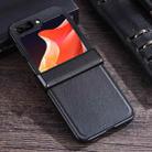 For Samsung Galaxy Z Flip5 Three-stage Folding Leather Texture Phone Case(Black) - 1