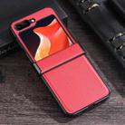 For Samsung Galaxy Z Flip5 Three-stage Folding Leather Texture Phone Case(Red) - 1