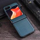 For Samsung Galaxy Z Flip5 Three-stage Folding Leather Texture Phone Case(Blue) - 1