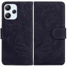 For Xiaomi Redmi 12 Tiger Embossing Pattern Leather Phone Case(Black) - 1