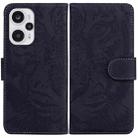 For Xiaomi Poco F5 / Redmi Note 12 Turbo Tiger Embossing Pattern Leather Phone Case(Black) - 1