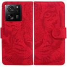 For Xiaomi 13T / 13T Pro / Redmi K60 Ultra Tiger Embossing Pattern Leather Phone Case(Red) - 1