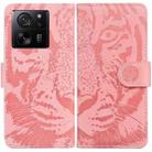 For Xiaomi 13T / 13T Pro / Redmi K60 Ultra Tiger Embossing Pattern Leather Phone Case(Pink) - 1