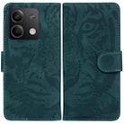 For Xiaomi Redmi Note 13 5G Tiger Embossing Pattern Leather Phone Case(Green) - 1