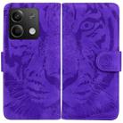 For Xiaomi Redmi Note 13 5G Tiger Embossing Pattern Leather Phone Case(Purple) - 1