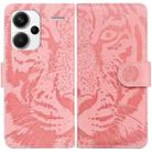 For Xiaomi Redmi Note 13 Pro+ 5G Tiger Embossing Pattern Leather Phone Case(Pink) - 1