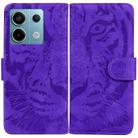 For Xiaomi Redmi Note 13 Pro 5G Tiger Embossing Pattern Leather Phone Case(Purple) - 1