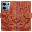 For Xiaomi Redmi Note 13 Pro 5G Tiger Embossing Pattern Leather Phone Case(Brown) - 1