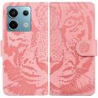 For Xiaomi Redmi Note 13 Pro 5G Tiger Embossing Pattern Leather Phone Case(Pink) - 1