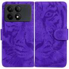 For Xiaomi Redmi K70E / Poco X6 Pro Tiger Embossing Pattern Leather Phone Case(Purple) - 1