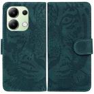 For Xiaomi Redmi Note 13 4G Global Tiger Embossing Pattern Leather Phone Case(Green) - 1