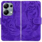 For Xiaomi Redmi Note 13 Pro 4G Tiger Embossing Pattern Leather Phone Case(Purple) - 1