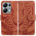 For Xiaomi Redmi Note 13 Pro 4G Tiger Embossing Pattern Leather Phone Case(Brown) - 1